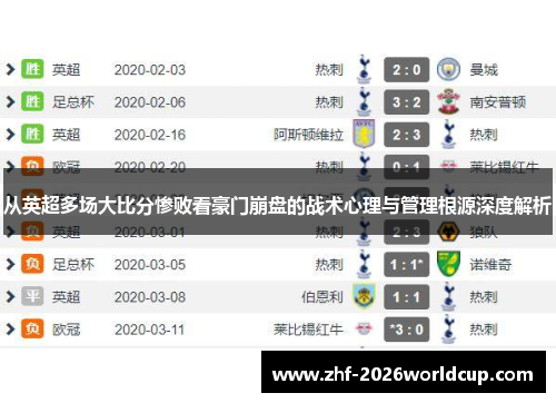 从英超多场大比分惨败看豪门崩盘的战术心理与管理根源深度解析 从英超多场大比分惨败看豪门崩盘的战术心理与管理根源深度解析